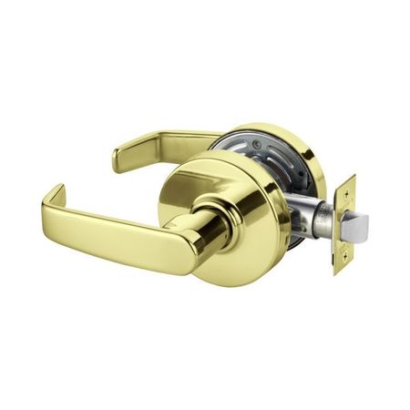 SARGENT Passage Cylindrical Lock Grade 2 with L Lever and L Rose with ASA Strike Bright Brass 287U15LL03